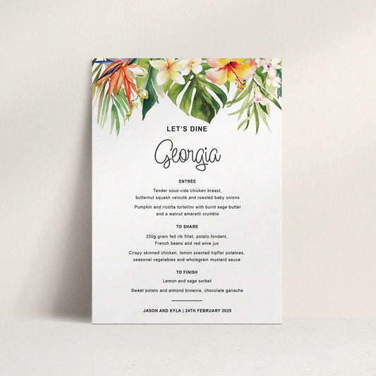 Wedding, Engagement, Baptism or Christening, Birthday Party Invitation Card Menu Card Printing 3