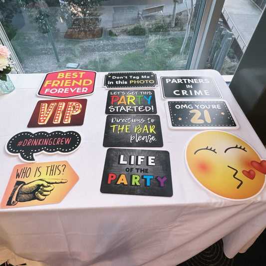 Wedding birthday photo booth props cutouts printing
